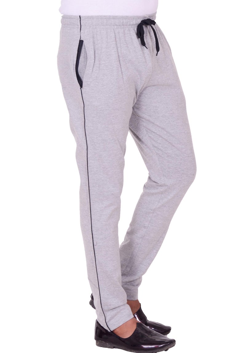VEGO Men's Regular Cotton Blended Grey Plus Size Lower/Track Pants - Image 4