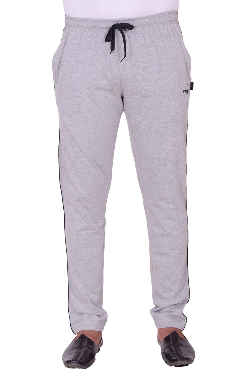 VEGO Men's Regular Cotton Blended Grey Plus Size Lower/Track Pants - Image 2