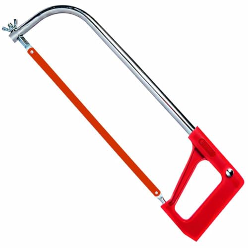 Eastman Hacksaw Frame 12 Inch Set Of 1Pcs, Powder Coated, Tubular Type BCP Frame Aari Cutter Saw Blade Cutting OF Wood, Pipe and Metal Red Color (E-2264) - Image 1