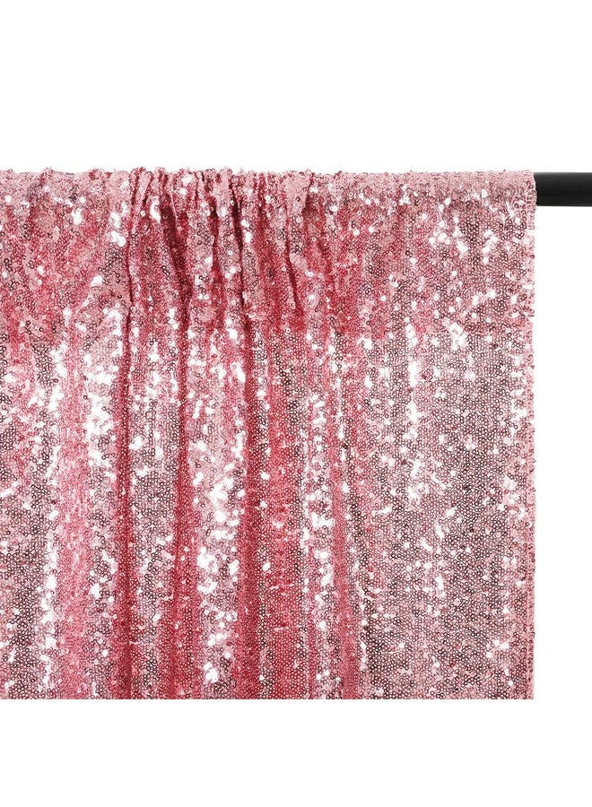 Poise3EHome Fuchsia Pink Sequin Backdrop Curtains, 2 Panels Sequin Backdrop, 2FTx8FT Sequin Curtains for Party Wedding Sequence Backdrop - Image 2