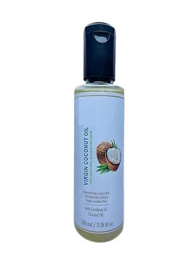 زيت جوز الهند البكر الممتاز المعصور على البارد من Glamezone Naturals للرجال والنساء (100 مل) - Image 1