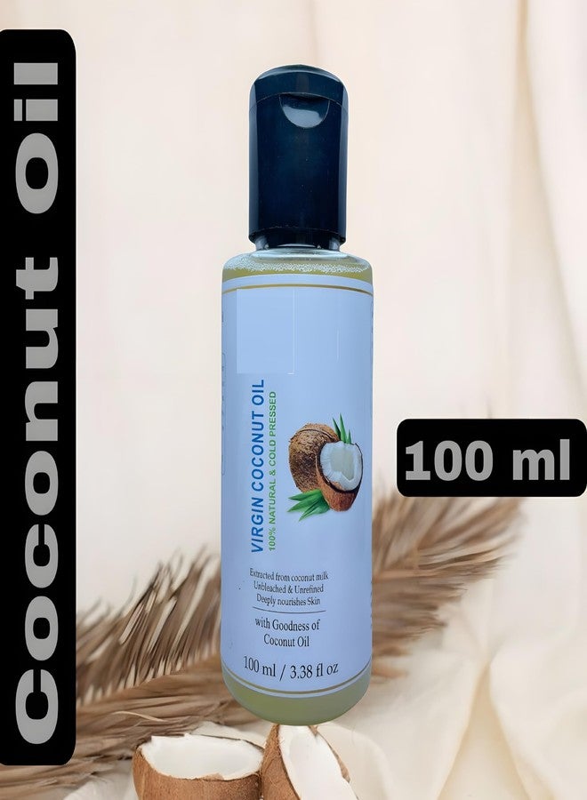 زيت جوز الهند البكر الممتاز المعصور على البارد من Glamezone Naturals للرجال والنساء (100 مل) - Image 2