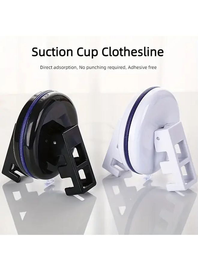 الخيط الأبيض الثقافي الثقيل بدون حفر مع أكواب شفط قابل للتمديد لتعليق الغسيل بسعة 20 كجم - Image 3