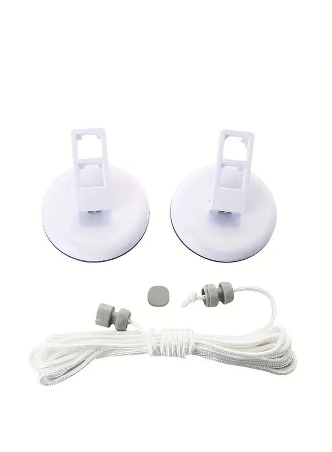 الخيط الأبيض الثقافي الثقيل بدون حفر مع أكواب شفط قابل للتمديد لتعليق الغسيل بسعة 20 كجم - Image 1