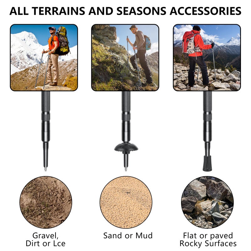 KEYPOWER Hiking Pole Detachable Lightweight for Hiking Stick Walking Pole for Man Women - Image 3