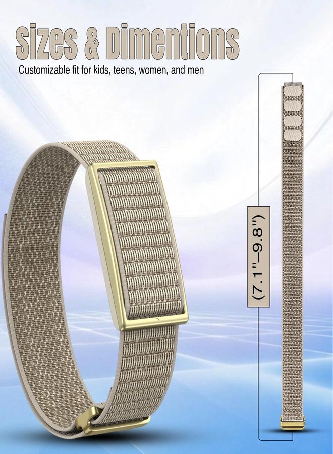 DADO Replacement Nylon Watch Band Compatible with Polar Loop Fitness Tracker – Breathable Sport Strap, Adjustable Hook & Loop Closure, Lightweight Wristband for Men & Women (Beige) - Image 3