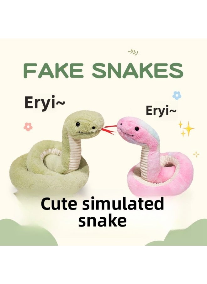 Snake Series Doll Plush Toy Year Of The Snake Mascot Multicolor Python Ornaments Children's Toys Cross Border-Color:Emerald Pattern Snake-Height:180cm [about 0.55kg]