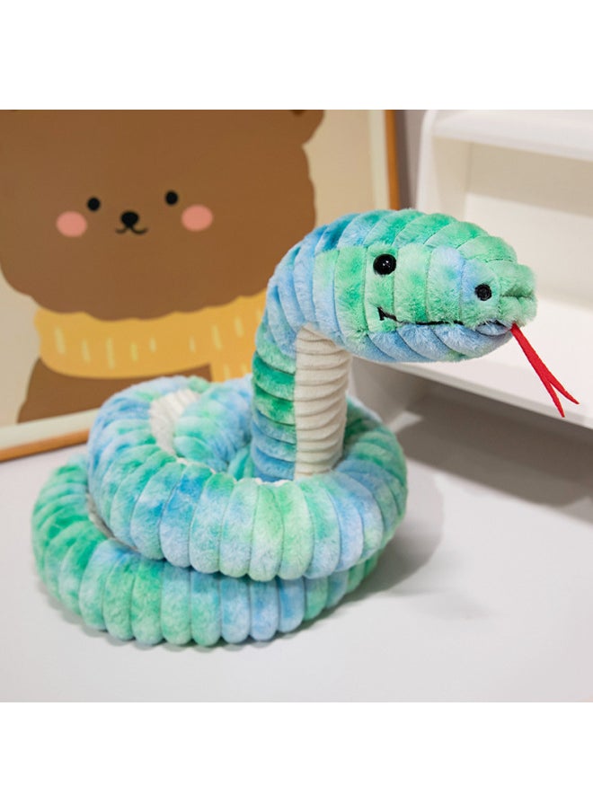 Snake Series Doll Plush Toy Year Of The Snake Mascot Multicolor Python Ornaments Children's Toys Cross Border-Color:Emerald Pattern Snake-Height:180cm [about 0.55kg]