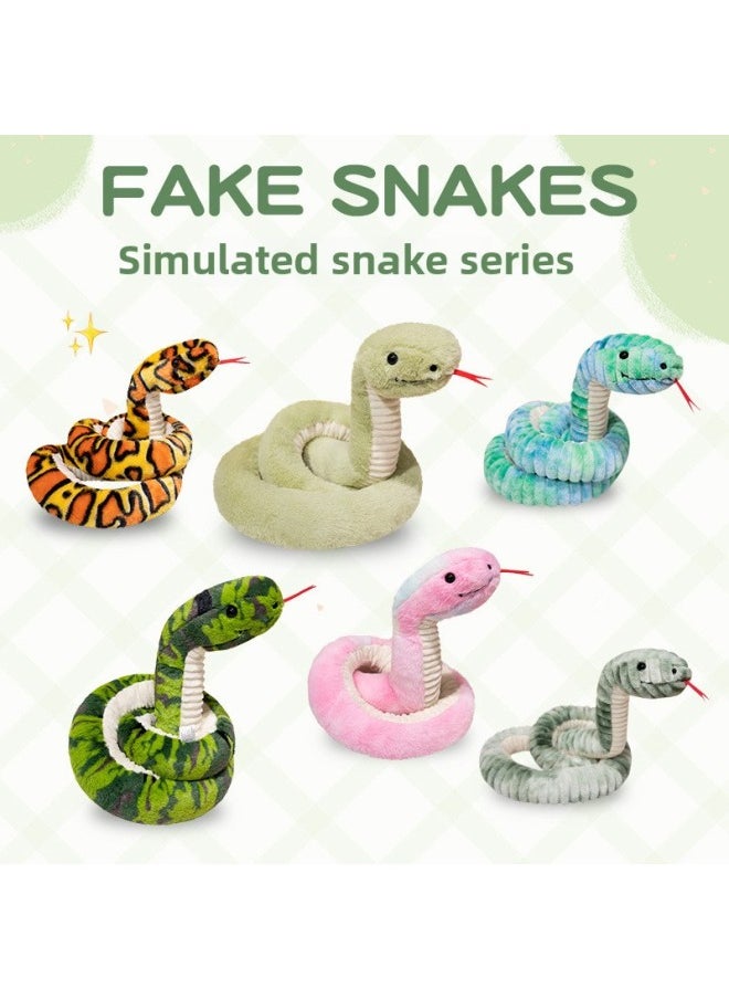 Snake Series Doll Plush Toy Year Of The Snake Mascot Multicolor Python Ornaments Children's Toys Cross Border-Color:Emerald Pattern Snake-Height:180cm [about 0.55kg]