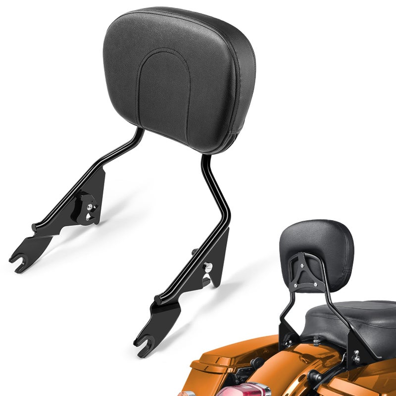 PBYMT Detachable Passenger Backrest, Quick Release 2-up Sissy Bar Fit for Harley Davidson Touring Street Glide Road Glide Road King Electra Glide 2009-2024, Gloss Black - Image 1