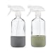 Just Like Joan Clear Glass Spray Bottle with Silicone Sleeve for Cleaning Solutions, Essential Oils, Plants, Vinegar - 16 oz, Refillable, Food Safe (2-PACK: Steel Gray & Sage Green) - Image 2