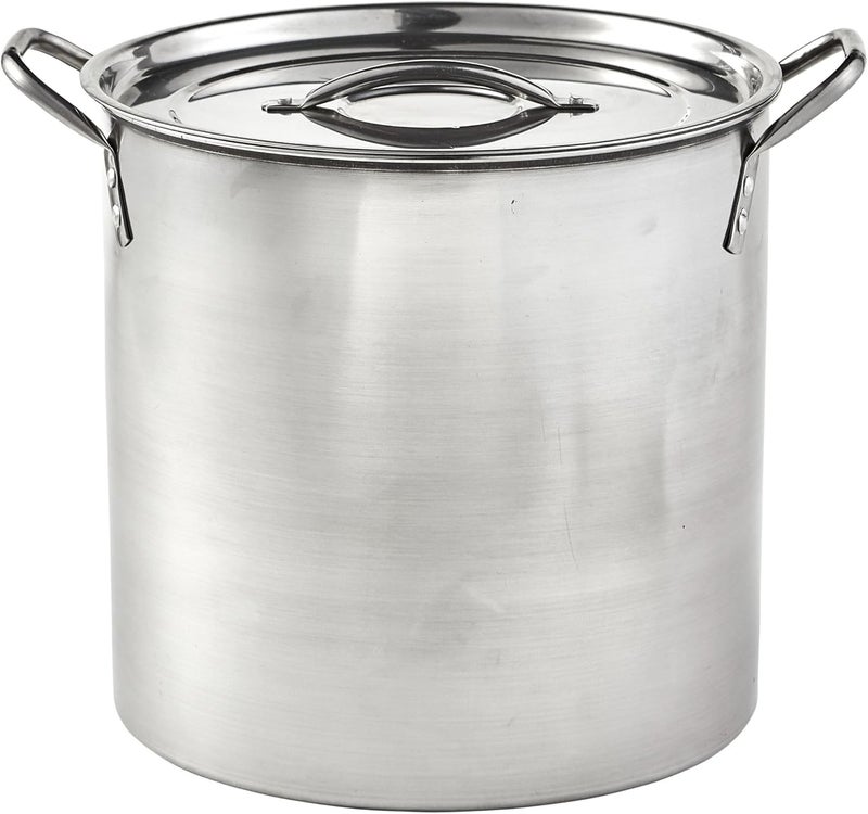 Imusa USA Stainless Steel Stock Pot with Lid 16-Quart, Silver - Image 1