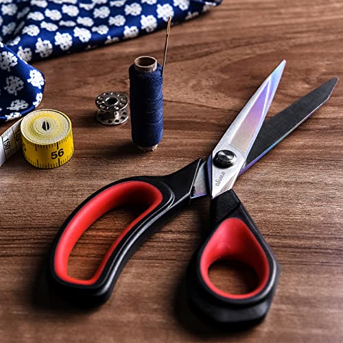 LIVINGO Professional Sewing Scissors Set: 8.5” Heavy Duty Sharp Titanium Coated Forged Stainless Steel Fabric Scissors, 4.5” Small Detail Embroidery Scissors, 5” Thread Snips, Comfort Grip, 3 Pack - Image 5