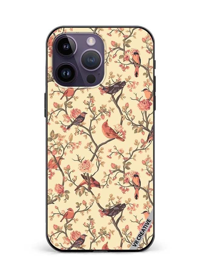 VR CREATIVE Protective Case Cover For Apple iPhone 16 Pro Birds Sitting On A Tree Design Multicolour - Image 1