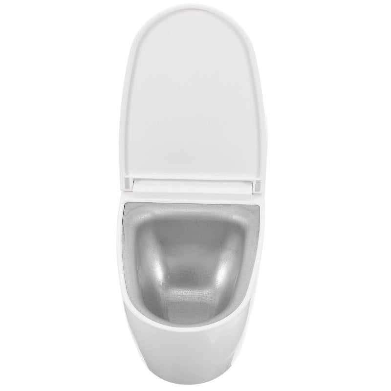 White Ceramic Wall Mounted Ashtray With Lid Toilet Shape - Image 1