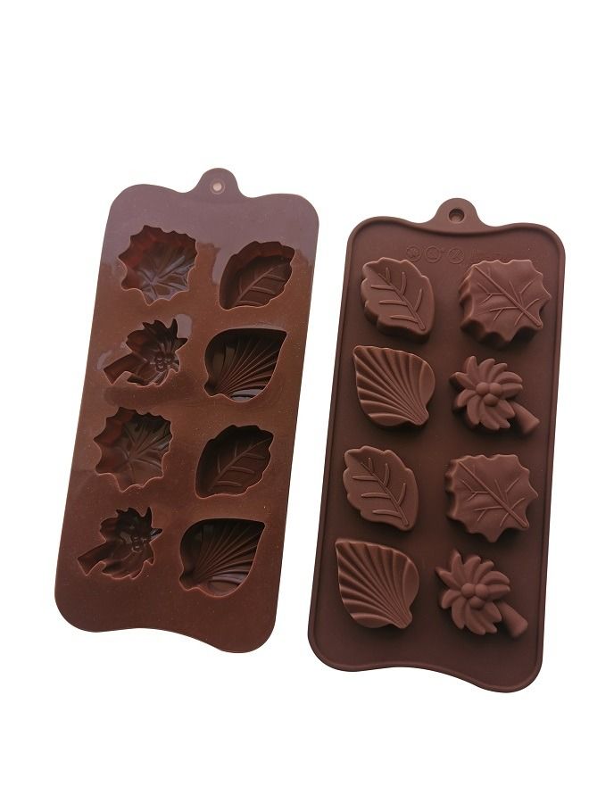 8 Cavity Different Leaf Shape Silicone Mould Baking Silicone Mini Mousse Mould Nonstick Cake Dessert Chocolate Baking Tray 