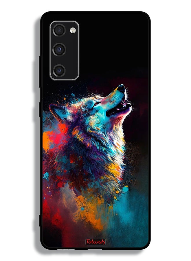 Tolwak Samsung Galaxy S20 FE Protective Case Cover Wolf Colorful Art - Image 2