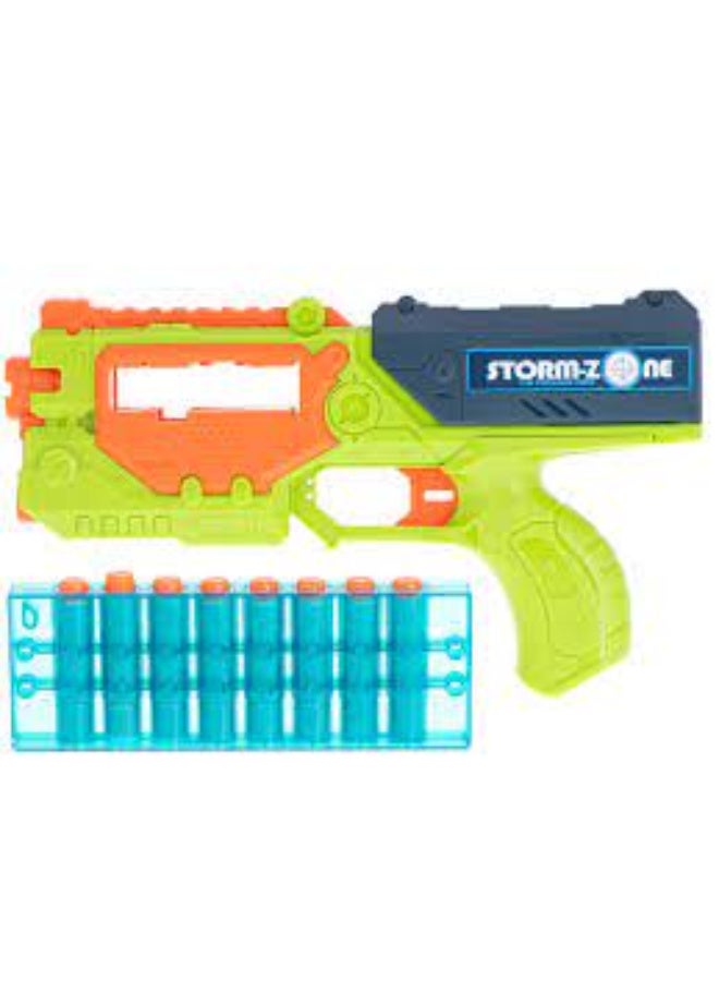 مسدس ألعاب مع ذخيرة رغوية، مجموعة ألعاب أطفال مع نظارات واقية وهدف للرماية، لون أخضر وبرتقالي - Image 5