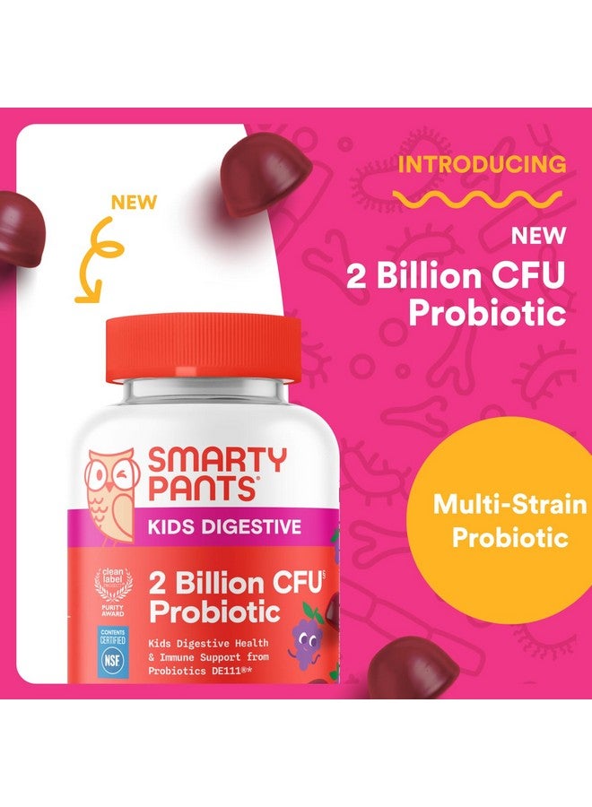 سمارتي بانتس حلوى SmartyPants Kids Probiotic Gummies لصحة الجهاز الهضمي: مكمل غذائي لصحة الأمعاء ودعم المناعة بـ 2 مليار وحدة تشكيل مستعمرة، بروبيوتيك مُدرَك سريريًا، خالٍ من الغلوتين، بنكهة العنب، 30 قطعة (كمية تكفي 30 يومًا) - Image 2