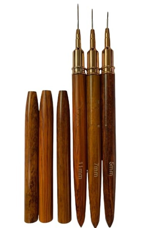 KIRA 3pcs Set Nail Art Brush Line Drawing Pen Painting Liner Thin Brushes 5mm/7mm/11mm - Image 1
