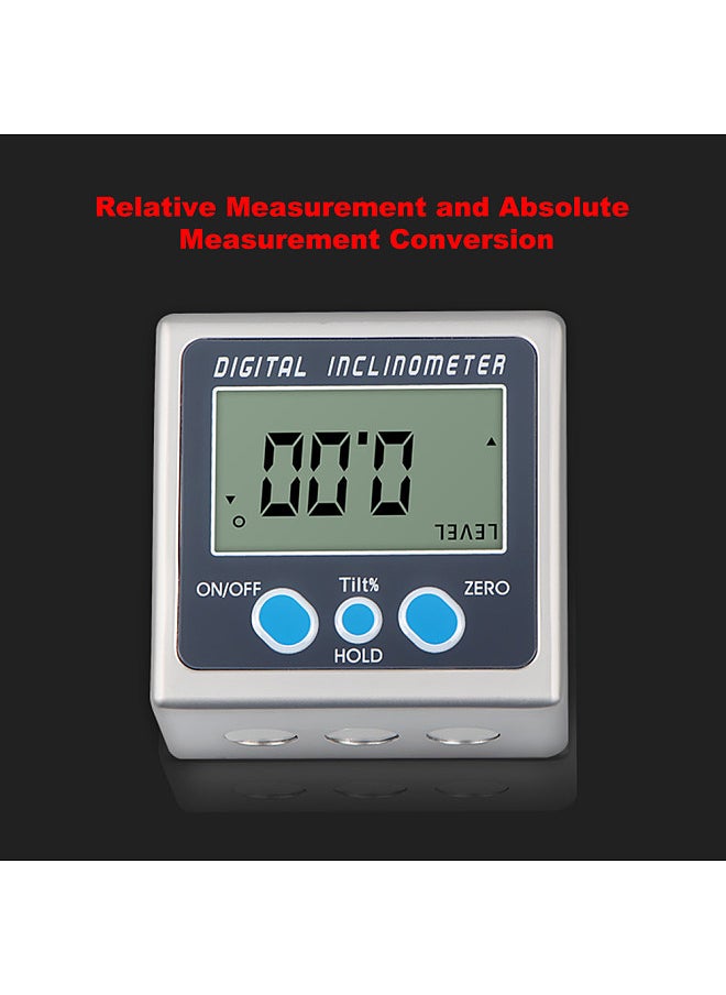 Multi-functional Digital Inclinometer Zinc Alloy Shell 360° Electronic Protractor Mini Digital Angle Gauge with Magnet