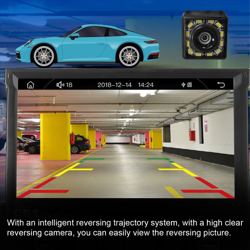 7 Inch Single Din Car Stereo with Telescopic Touchscreen FM Radio BT MP5 Player Support Phone Link Hands-Free Calling TF/UBS/AUX-IN Reverse Picture Steering Wheel Control - Image 5