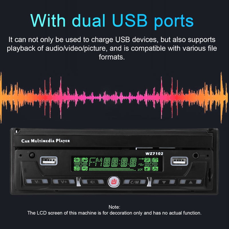 7 Inch Single Din Car Stereo with Telescopic Touchscreen FM Radio BT MP5 Player Support Phone Link Hands-Free Calling TF/UBS/AUX-IN Reverse Picture Steering Wheel Control - Image 4