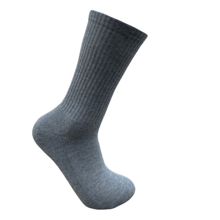 Generic Solid color towel bottom thick mens socks European and American street hip hop skateboard Sports Basketball cotton socks manufacturers wholesale Grey