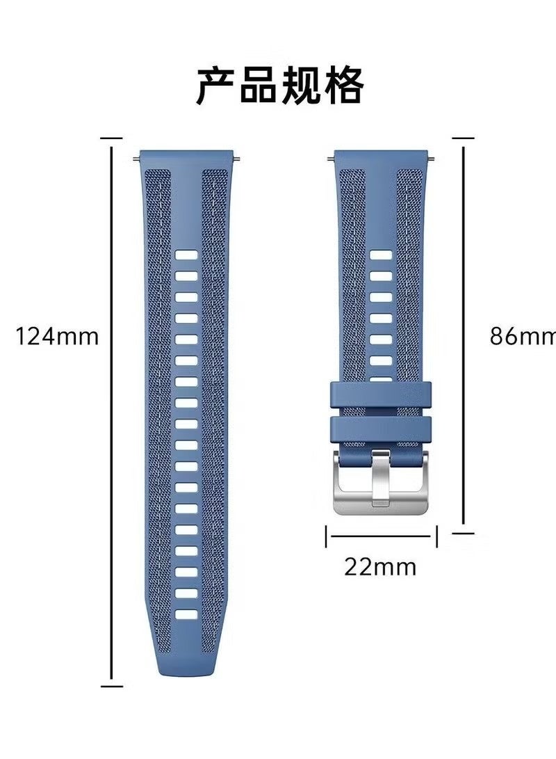 For Huawei GT5/GT4/GT3pro Watch with Silicone Nylon Wristband Braided Resurrection Watch with 46mm Blue/Green（22mm） - Image 5