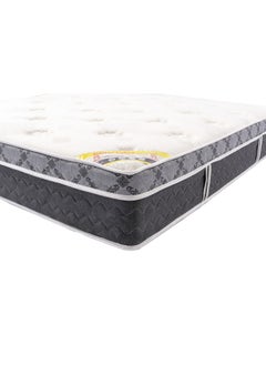 Almutlaq Furniture Glitter Latex Euro-Top Hybrid - Latex Foam and Pocket Springs Mattress For Premium Sleep Comfort Experience And Temperature Regulation - Super King Size 200x200x29 CM - Color: White Grey Black  - Image 1