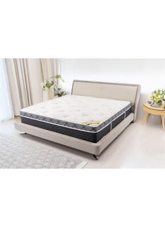 Almutlaq Furniture Glitter Latex Euro-Top Hybrid - Latex Foam and Pocket Springs Mattress For Premium Sleep Comfort Experience And Temperature Regulation - Super King Size 200x200x29 CM - Color: White Grey Black  - Image 5