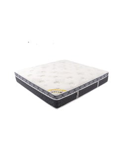 Almutlaq Furniture Glitter Latex Euro-Top Hybrid - Latex Foam and Pocket Springs Mattress For Premium Sleep Comfort Experience And Temperature Regulation - Super King Size 200x200x29 CM - Color: White Grey Black  - Image 4
