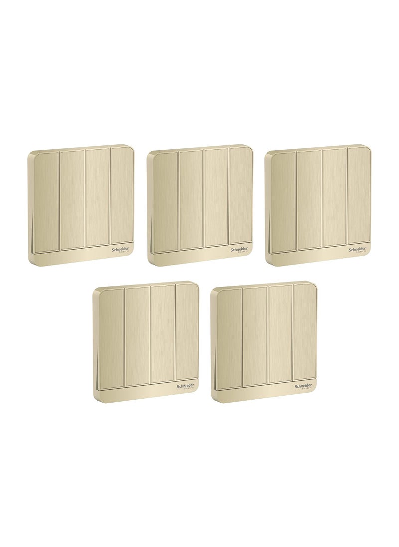 Schneider Electric Schneider Electric AvatarOn E8334L2_WG 4 switches 16AX 250V 2 way Wine Gold - Pack of 5 