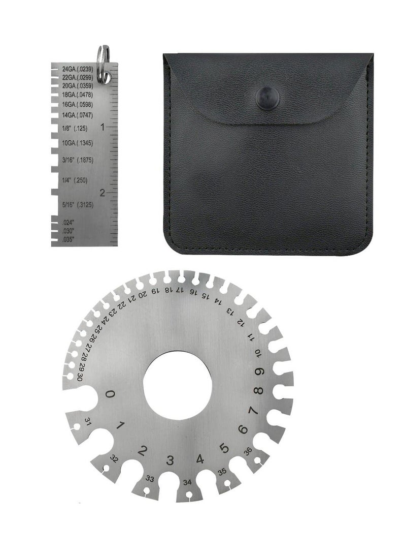 Excefore Stainless Steel Wire Metal Sheet, Standard Wire Welding Gage, Round Cable Sheet Stainless, Standard Thickness Metal Gauge, Wire Thickness Gauge for DIY, Construction, Decoration  - Image 1