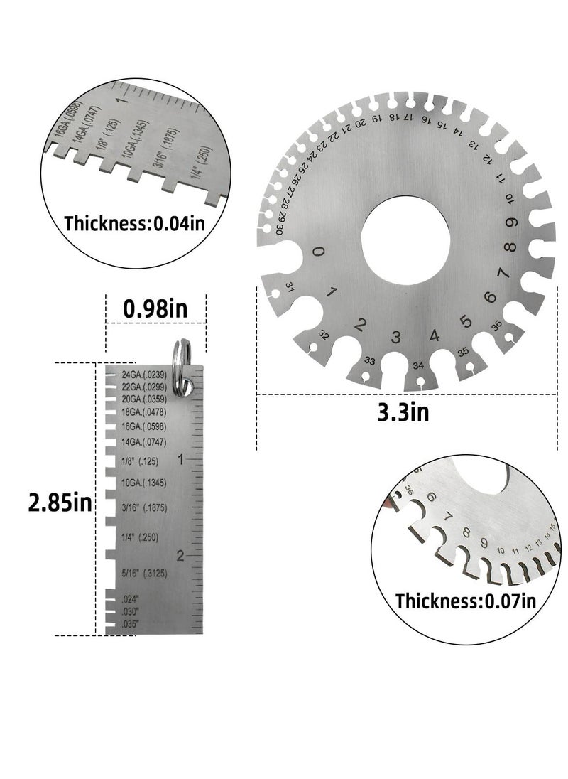 Excefore Stainless Steel Wire Metal Sheet, Standard Wire Welding Gage, Round Cable Sheet Stainless, Standard Thickness Metal Gauge, Wire Thickness Gauge for DIY, Construction, Decoration  - Image 3