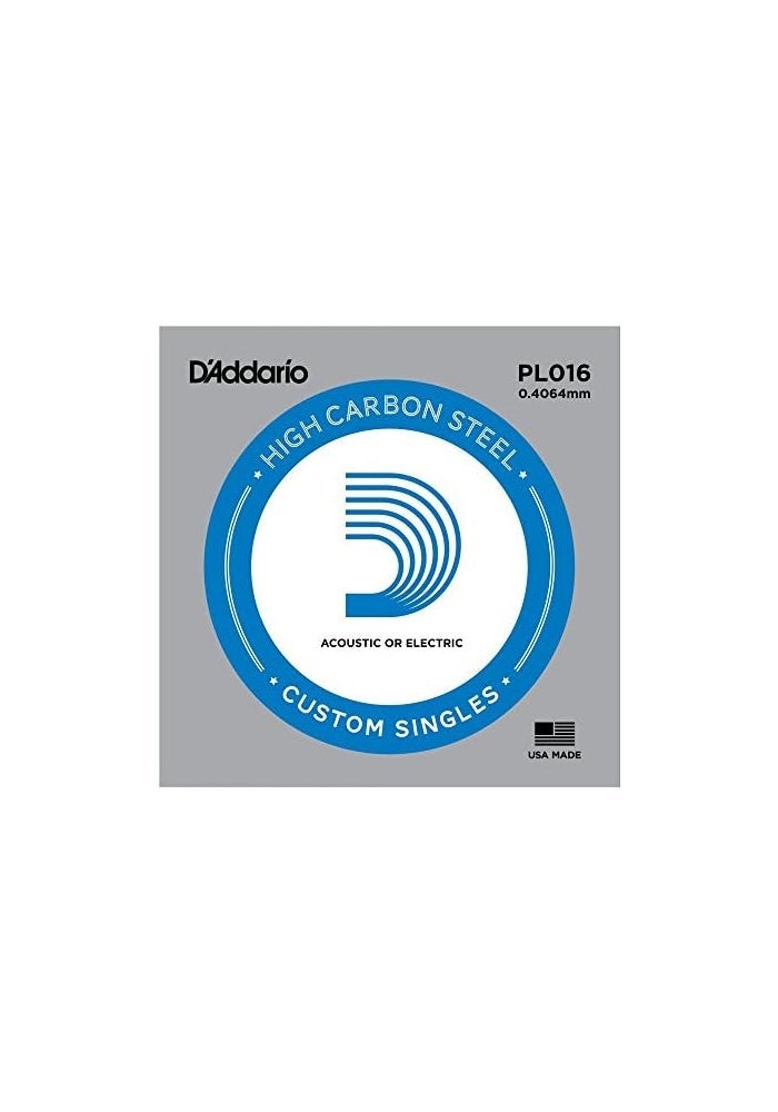 D'Addario PL016 Plain Steel Guitar Single String, .016 Gauge - Image 3