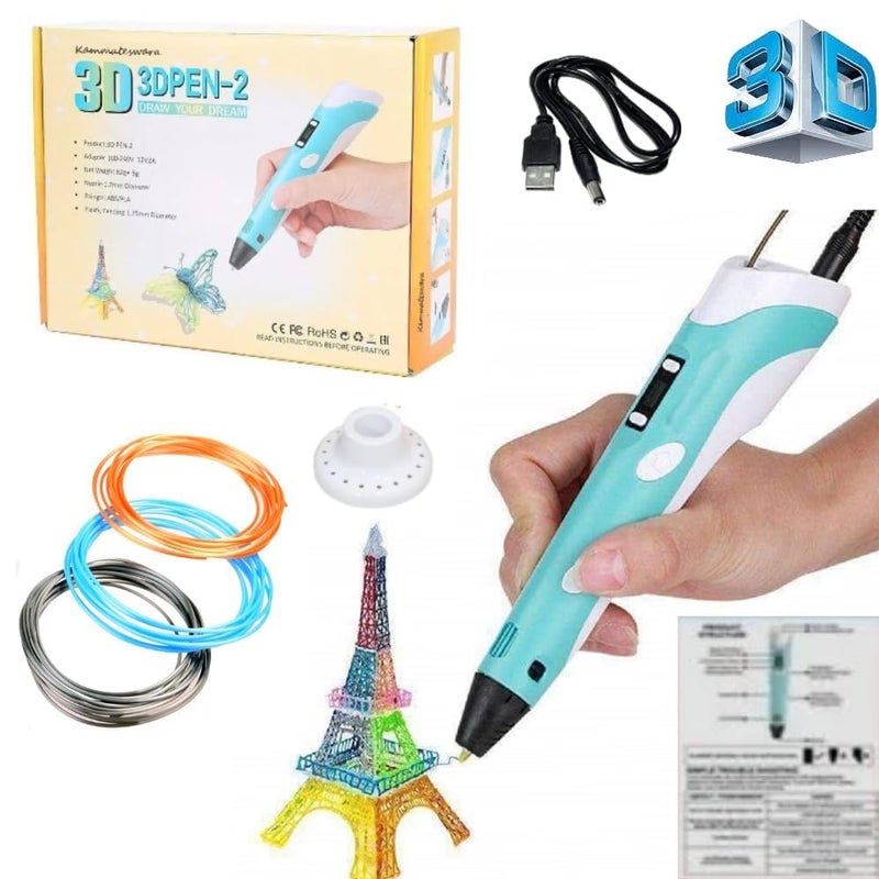 Mummy Please 【with USB】| 3D Printing Pen|3D Printer Pen with LCD Display (3D Pen USB 10 Filaments 10M) - Image 2