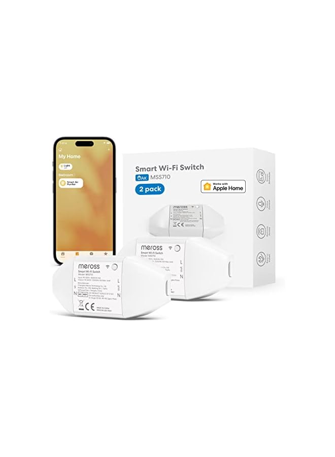 promass WiFi Smart Switch Works with Apple HomeKit, DIY Smart Switch Module Remote and Voice Control Compatible with Alexa, Google Home, SmartThings, DIY Smart Switch for Electrical Appliances 2 Pack - Image 2