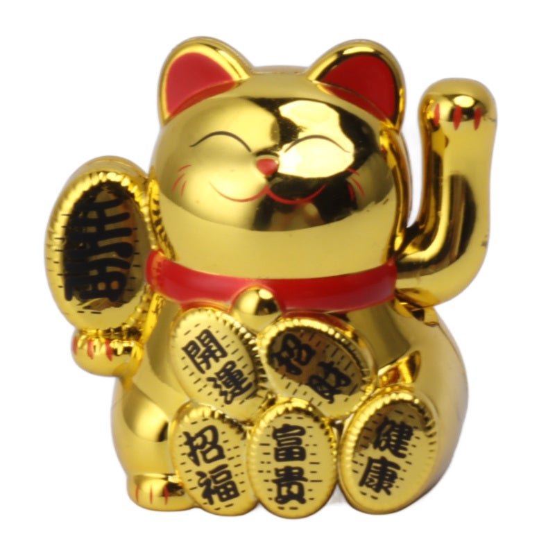 Solar Powered Lucky Cat: Mini Plastic, Auto-Waving Hand, Wealth Luck Symbol - Cute Vivid Design, Solar Waving Cat for Home, Car, Office Desk Decor - Image 4