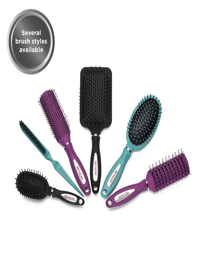 Revlon Straight & Smooth Soft Touch Paddle Hair Brush Set, Black + Berry - Image 5
