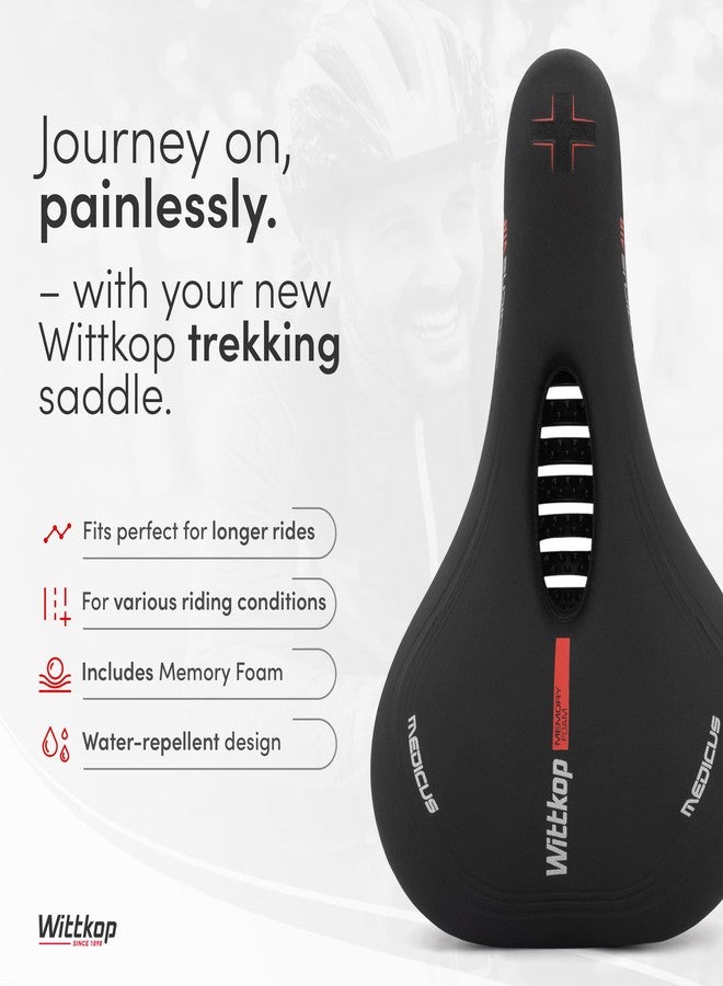 Wittkop Bike Seat, Waterproof Bicycle Saddle for Comfort, Mountain & Road Biking, Wide Bike Seats for Men & Women, BMX, MTB, Bike Seat Comfort, Waterproof Bike Saddle with Innovative 5-Zone-Concept - Image 2