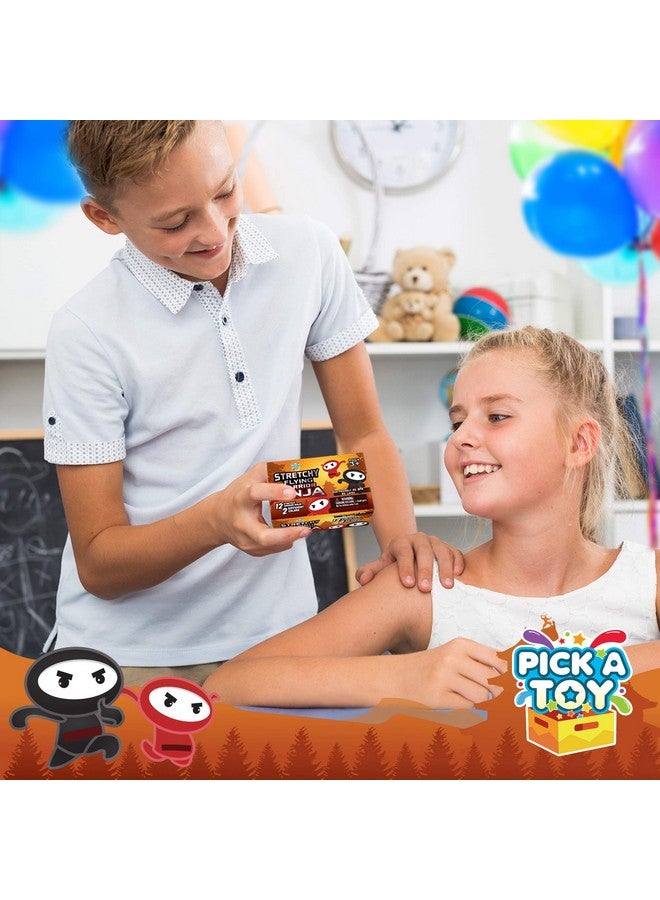 Pick A Toy Stretchy Flying Ninjas [12-Pieces] | Elastic Slingshot Ninja Toys For Boys & Girls | Great Birthday Party Favors Idea | Red & Black Colors | Eco-Friendly, Bpa-Free Materials - Image 5
