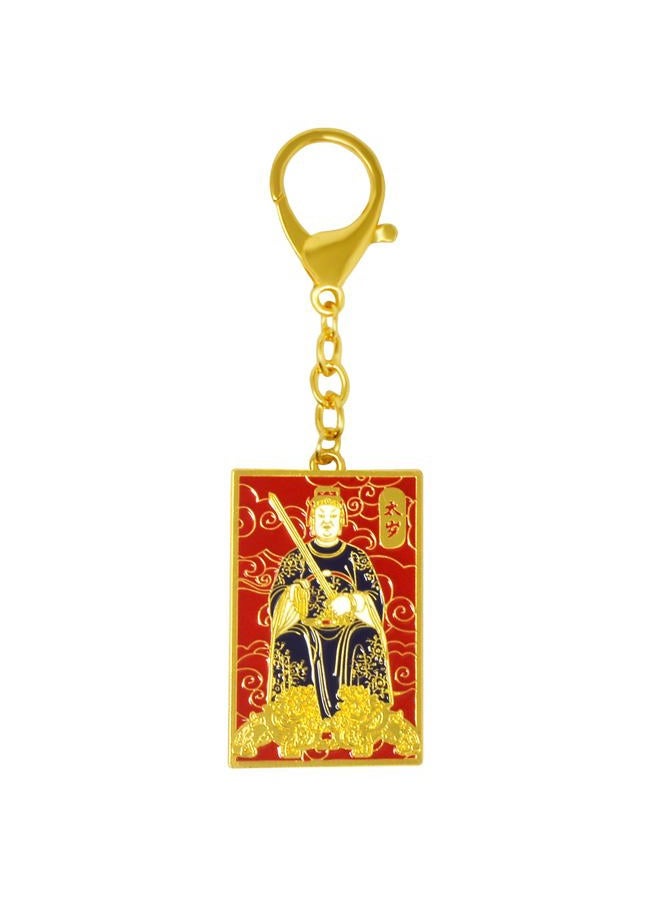 Fengshuibringluck Feng Shui Red Tai Sui Amulet Keychain 2024 Talisman Exorcise Evil Spirits Good Luck Gift - Image 1