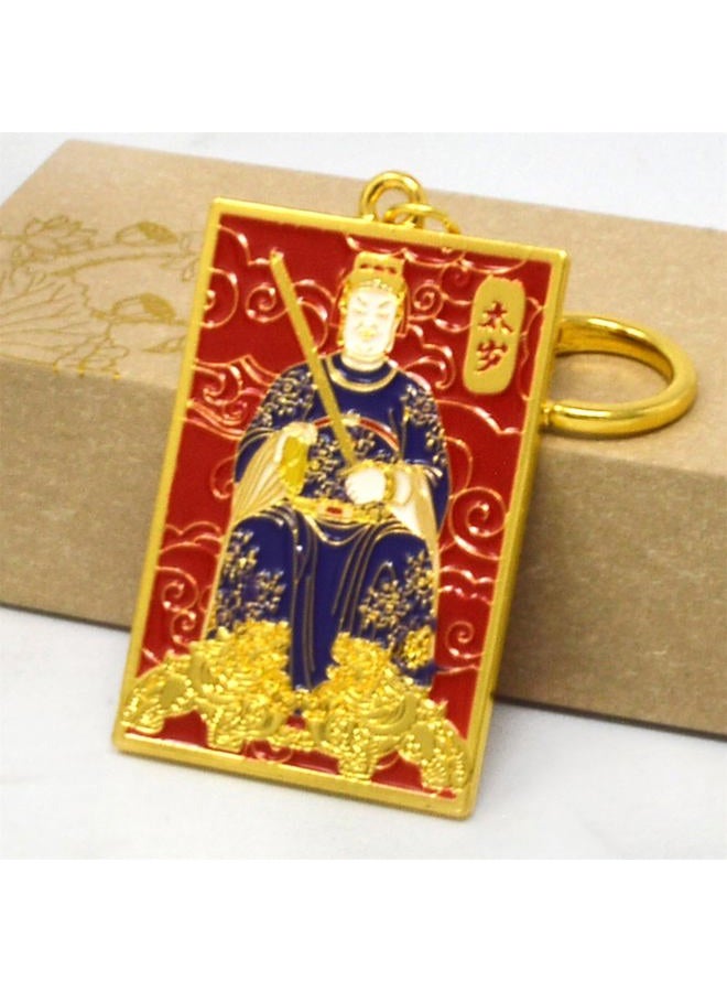 Fengshuibringluck Feng Shui Red Tai Sui Amulet Keychain 2024 Talisman Exorcise Evil Spirits Good Luck Gift - Image 5