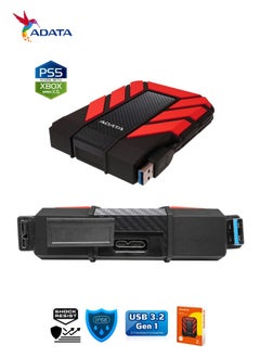 أداتا HD710 Pro محرك أقراص ثابتة خارجي متين سعة 2 تيرابايت | محرك أقراص ثابت سريع البيانات مضاد للصدمات | متوافق مع PS5 XBOX | مقاوم للصدمات ومقاوم للماء | أحمر  - Image 4