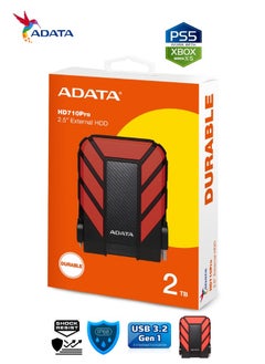 أداتا HD710 Pro محرك أقراص ثابتة خارجي متين سعة 2 تيرابايت | محرك أقراص ثابت سريع البيانات مضاد للصدمات | متوافق مع PS5 XBOX | مقاوم للصدمات ومقاوم للماء | أحمر  - Image 2