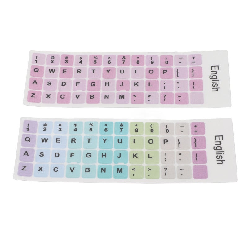 English Keyboard Stickers Waterproof PVC Keycaps Stickers - Wear-Resistant Coating Computer Keyboard Replacement Stickers for 10 to 17 Inch Laptops - Image 4