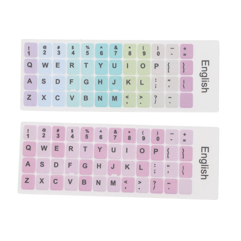English Keyboard Stickers Waterproof PVC Keycaps Stickers - Wear-Resistant Coating Computer Keyboard Replacement Stickers for 10 to 17 Inch Laptops - Image 1