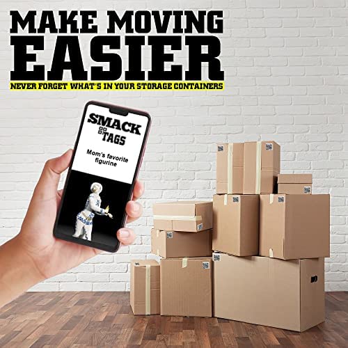 Smack Tags QR Code Labels for Storage and Organization - No App Needed - 20 Unique Scannable QR Code Stickers - Easy to Use Smart Labels for Bins, Moving Boxes, Office Organization - Image 3