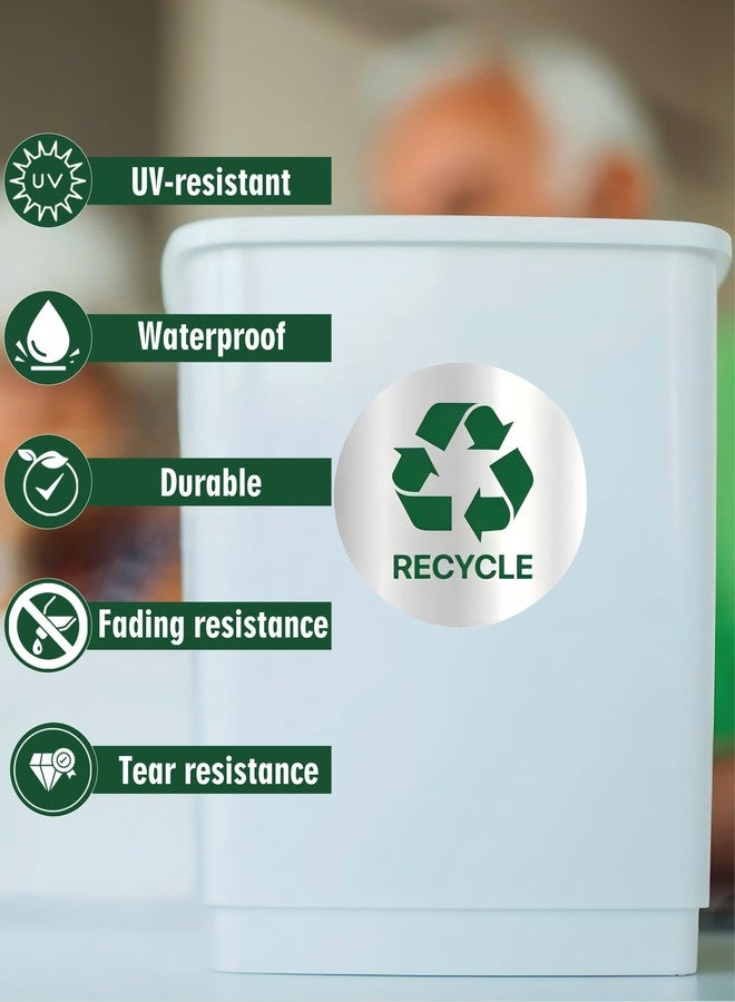 CLVJQ Recycle Stickers for Trash Bins 4Pcs, Waterproof Self-Adhesive Trash and Recycle Stickers for Home, Office, Hotel, Apartment, School, Recycling Signs for Indoor/Outdoor Garbage Can - Image 3